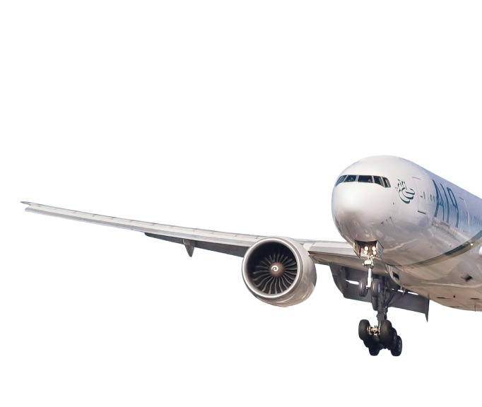 Partial view of an airplane