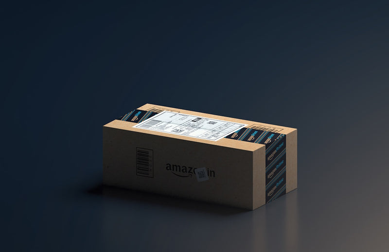 Amazon package on a dark background