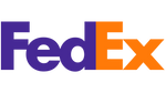 FedEx logo with purple and orange colors 